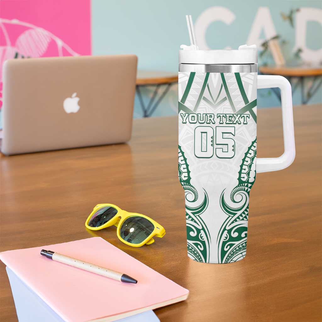 Custom Hawaii Volleyball Tumbler With Handle Polynesian Pattern - Polynesian Pride