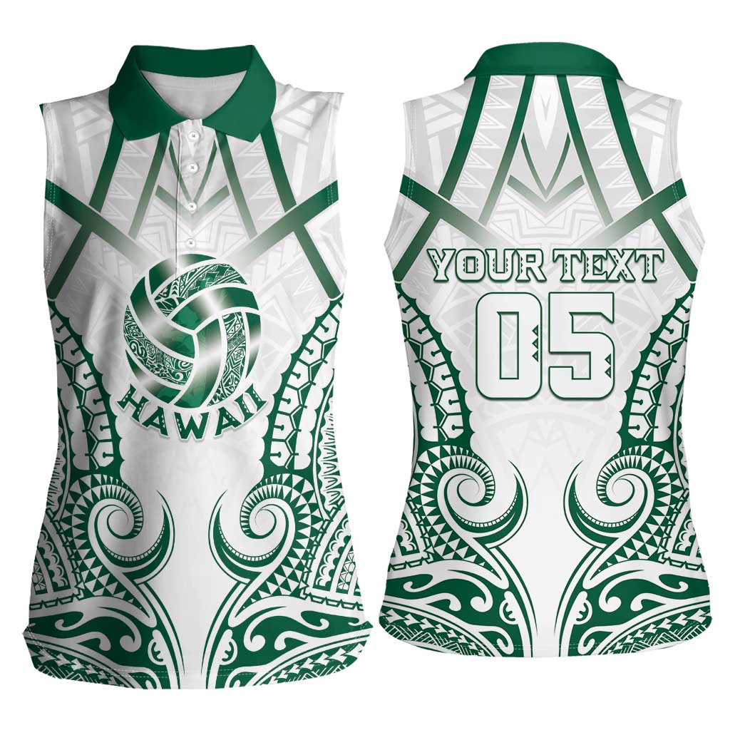 Custom Hawaii Volleyball Women Sleeveless Polo Shirt Polynesian Pattern - Polynesian Pride