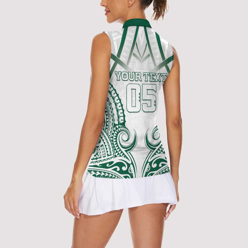Custom Hawaii Volleyball Women Sleeveless Polo Shirt Polynesian Pattern - Polynesian Pride