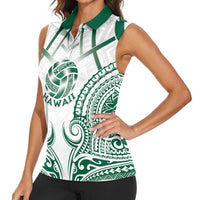 Custom Hawaii Volleyball Women Sleeveless Polo Shirt Polynesian Pattern - Polynesian Pride