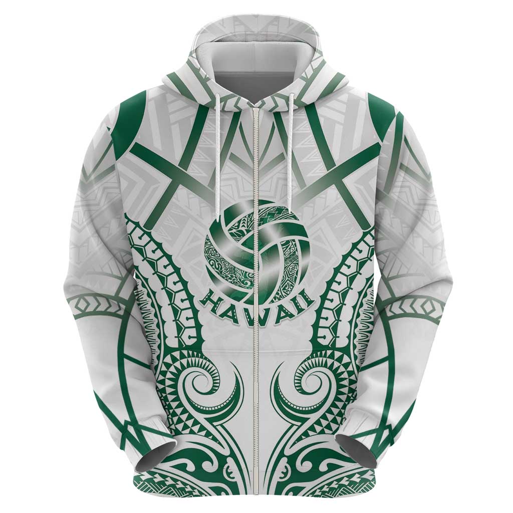 Custom Hawaii Volleyball Zip Hoodie Polynesian Pattern - Polynesian Pride