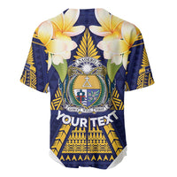 Personalised Nauru Independence Day Baseball Jersey Coat Of Arms With Plumeria - Polynesian Pride
