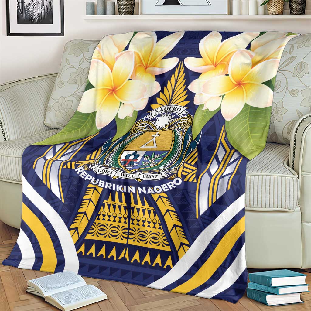 Nauru Independence Day Blanket Coat Of Arms With Plumeria - Polynesian Pride