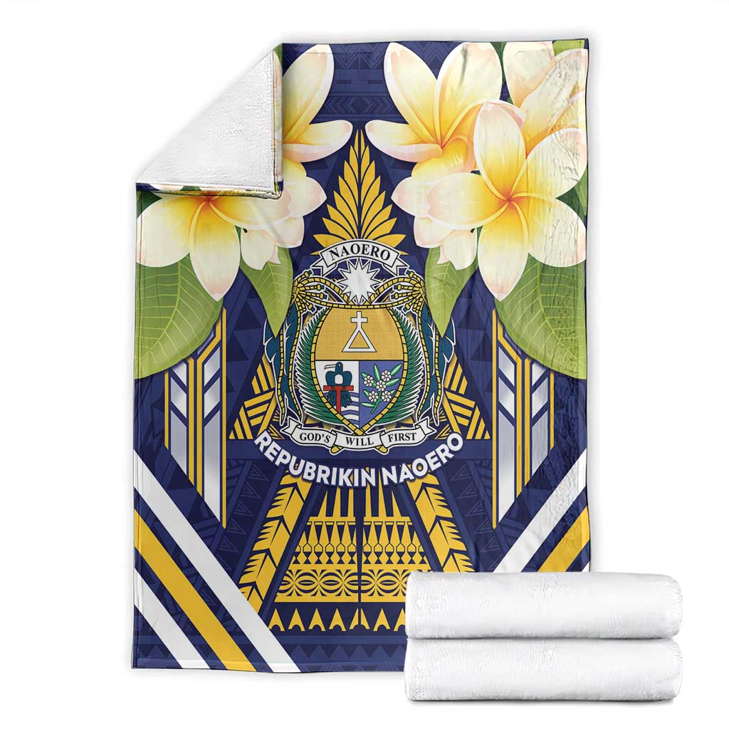 Nauru Independence Day Blanket Coat Of Arms With Plumeria - Polynesian Pride