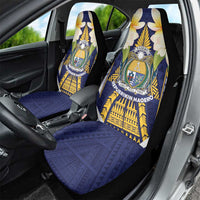 Nauru Independence Day Car Seat Cover Coat Of Arms With Plumeria - Polynesian Pride