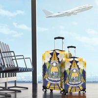 Nauru Independence Day Luggage Cover Coat Of Arms With Plumeria - Polynesian Pride