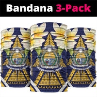 Nauru Independence Day Neck Gaiter Coat Of Arms With Plumeria - Polynesian Pride