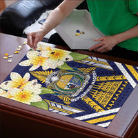 Nauru Independence Day Puzzle Coat Of Arms With Plumeria - Polynesian Pride