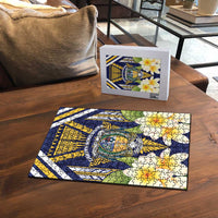 Nauru Independence Day Puzzle Coat Of Arms With Plumeria - Polynesian Pride