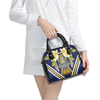 Nauru Independence Day Shoulder Handbag Coat Of Arms With Plumeria - Polynesian Pride