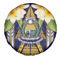 Nauru Independence Day Spare Tire Cover Coat Of Arms With Plumeria - Polynesian Pride