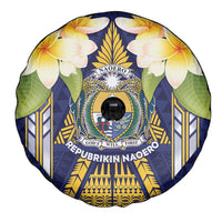 Nauru Independence Day Spare Tire Cover Coat Of Arms With Plumeria - Polynesian Pride