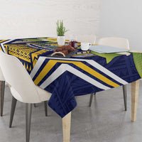 Nauru Independence Day Tablecloth Coat Of Arms With Plumeria - Polynesian Pride