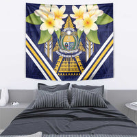Nauru Independence Day Tapestry Coat Of Arms With Plumeria - Polynesian Pride