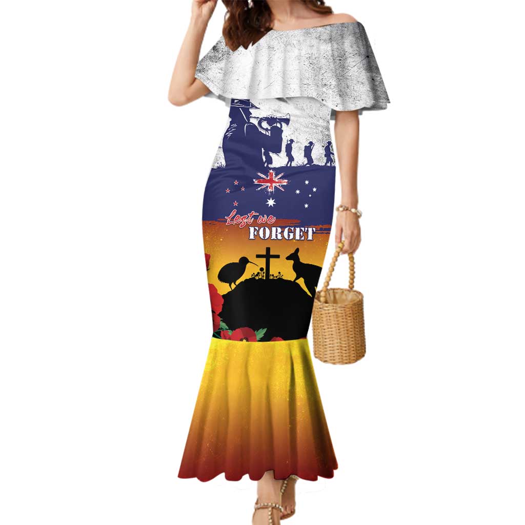 New Zealand And Australia ANZAC Last Post Family Matching Mermaid Dress and Hawaiian Shirt