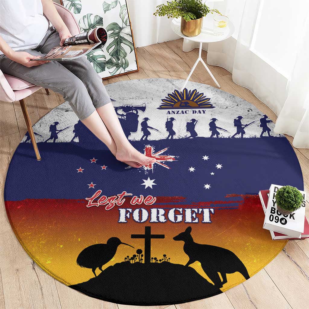 New Zealand And Australia ANZAC Last Post Round Carpet