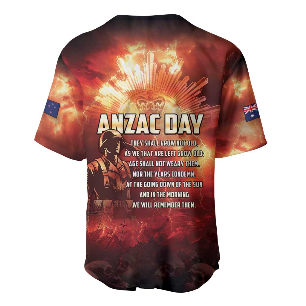 Honouring The ANZAC Spirit Baseball Jersey Gallipoli Lest We Forget