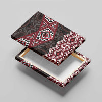 New Zealand Aotearoa Canvas Wall Art Red Taniko Art Maori Pattern