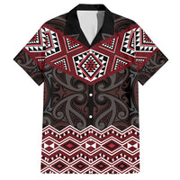 New Zealand Aotearoa Family Matching Tank Maxi Dress and Hawaiian Shirt Red Taniko Art Maori Pattern