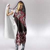 New Zealand Aotearoa Hooded Blanket Red Taniko Art Maori Pattern