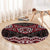 New Zealand Aotearoa Round Carpet Red Taniko Art Maori Pattern