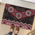 New Zealand Aotearoa Rubber Doormat Red Taniko Art Maori Pattern