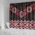 New Zealand Aotearoa Shower Curtain Red Taniko Art Maori Pattern