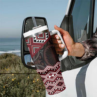 New Zealand Aotearoa Tumbler With Handle Red Taniko Art Maori Pattern