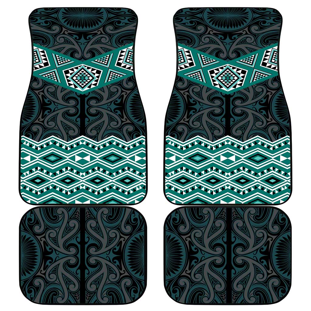 New Zealand Aotearoa Car Mats Turquoise Taniko Art Maori Pattern
