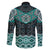 New Zealand Aotearoa Family Matching Summer Maxi Dress and Hawaiian Shirt Turquoise Taniko Art Maori Pattern