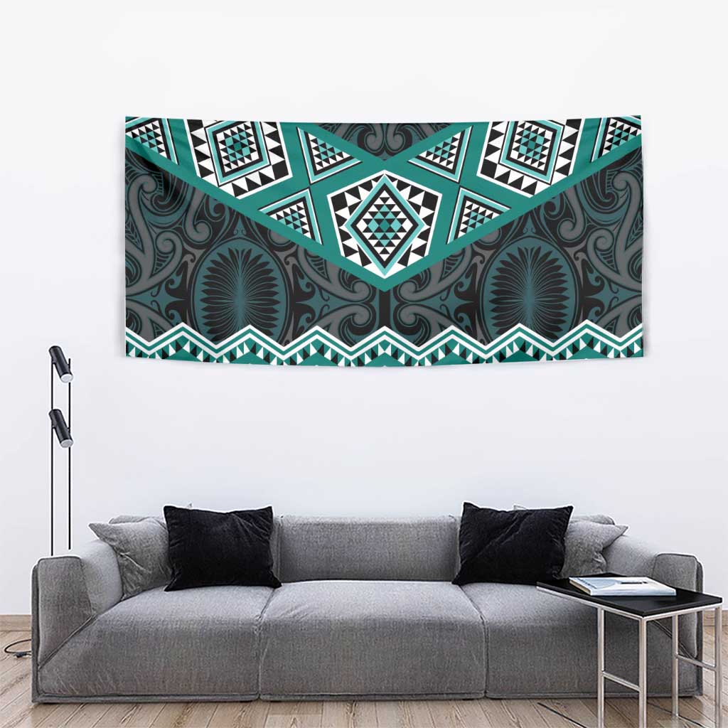 New Zealand Aotearoa Tapestry Turquoise Taniko Art Maori Pattern