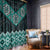 New Zealand Aotearoa Window Curtain Turquoise Taniko Art Maori Pattern