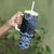 New Zealand Aotearoa Tumbler With Handle Blue Taniko Art Maori Pattern