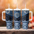 New Zealand Aotearoa Tumbler With Handle Blue Taniko Art Maori Pattern