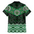 New Zealand Aotearoa Family Matching Short Sleeve Bodycon Dress and Hawaiian Shirt Green Taniko Art Maori Pattern