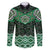 New Zealand Aotearoa Family Matching Summer Maxi Dress and Hawaiian Shirt Green Taniko Art Maori Pattern