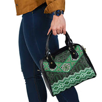 New Zealand Aotearoa Shoulder Handbag Green Taniko Art Maori Pattern LT05 - Polynesian Pride