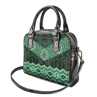 New Zealand Aotearoa Shoulder Handbag Green Taniko Art Maori Pattern LT05 - Polynesian Pride
