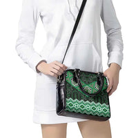 New Zealand Aotearoa Shoulder Handbag Green Taniko Art Maori Pattern LT05 - Polynesian Pride