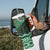 New Zealand Aotearoa Tumbler With Handle Green Taniko Art Maori Pattern