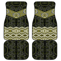 New Zealand Aotearoa Car Mats Yellow Taniko Art Maori Pattern
