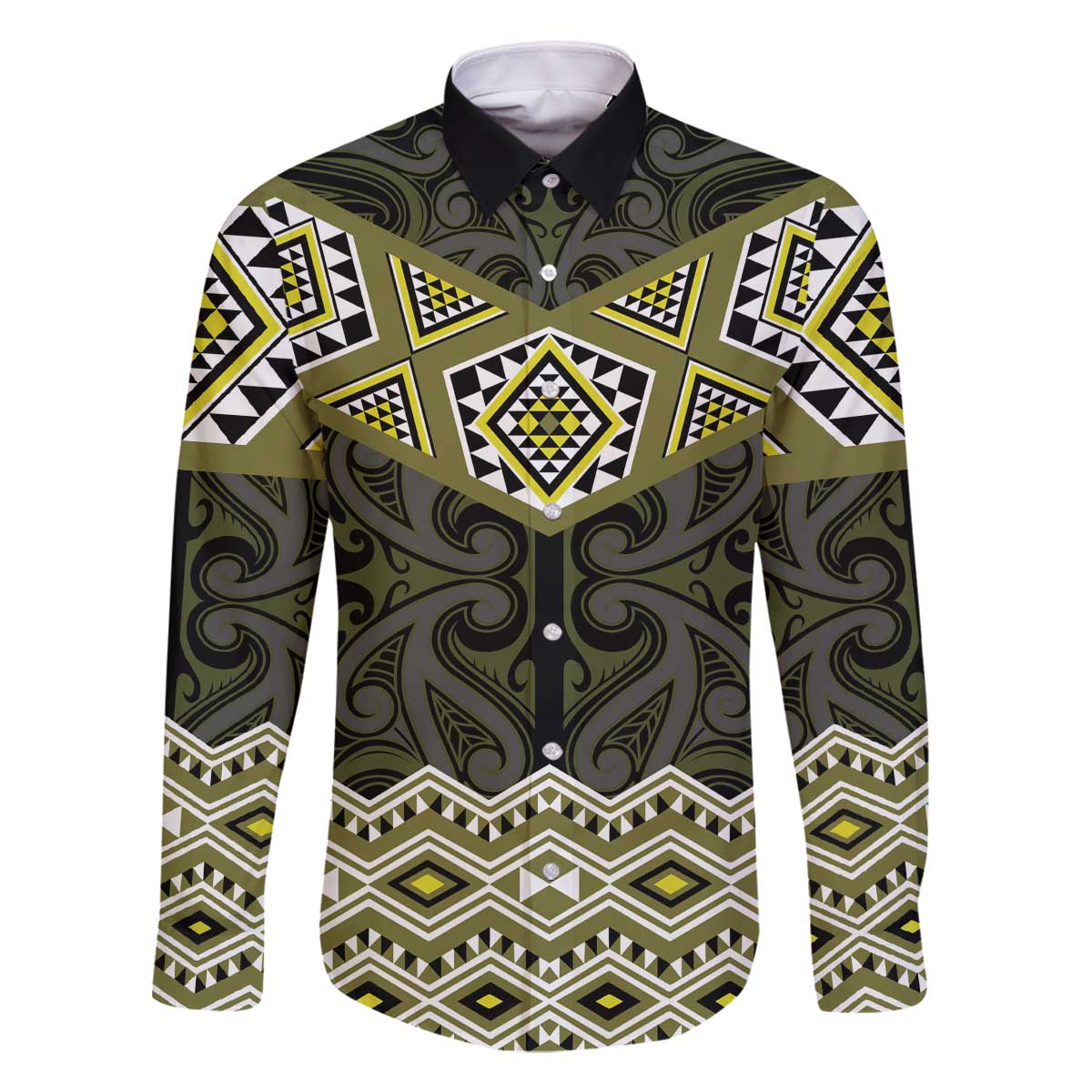 New Zealand Aotearoa Family Matching Off The Shoulder Long Sleeve Dress and Hawaiian Shirt Yellow Taniko Art Maori Pattern