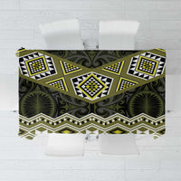 New Zealand Aotearoa Tablecloth Yellow Taniko Art Maori Pattern