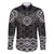 New Zealand Aotearoa Family Matching Off The Shoulder Long Sleeve Dress and Hawaiian Shirt Black Taniko Art Maori Pattern