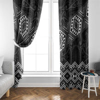 New Zealand Aotearoa Window Curtain Black Taniko Art Maori Pattern