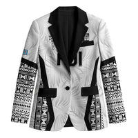 Custom Fiji 2026 Rugby Blazer Fijian Tapa Pattern LT05 Unisex White - Polynesian Pride