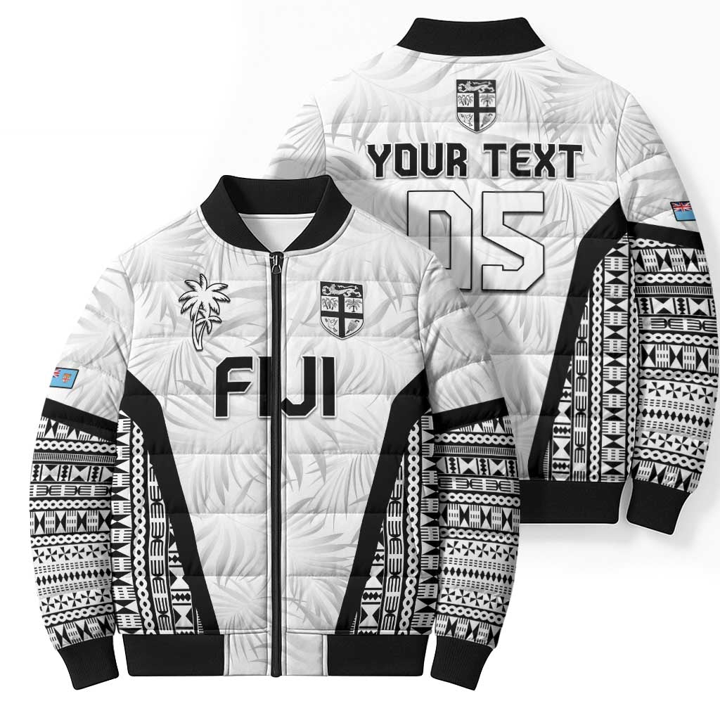 Custom Fiji 2026 Rugby Bomber Puffer Jacket Fijian Tapa Pattern LT05 - Polynesian Pride