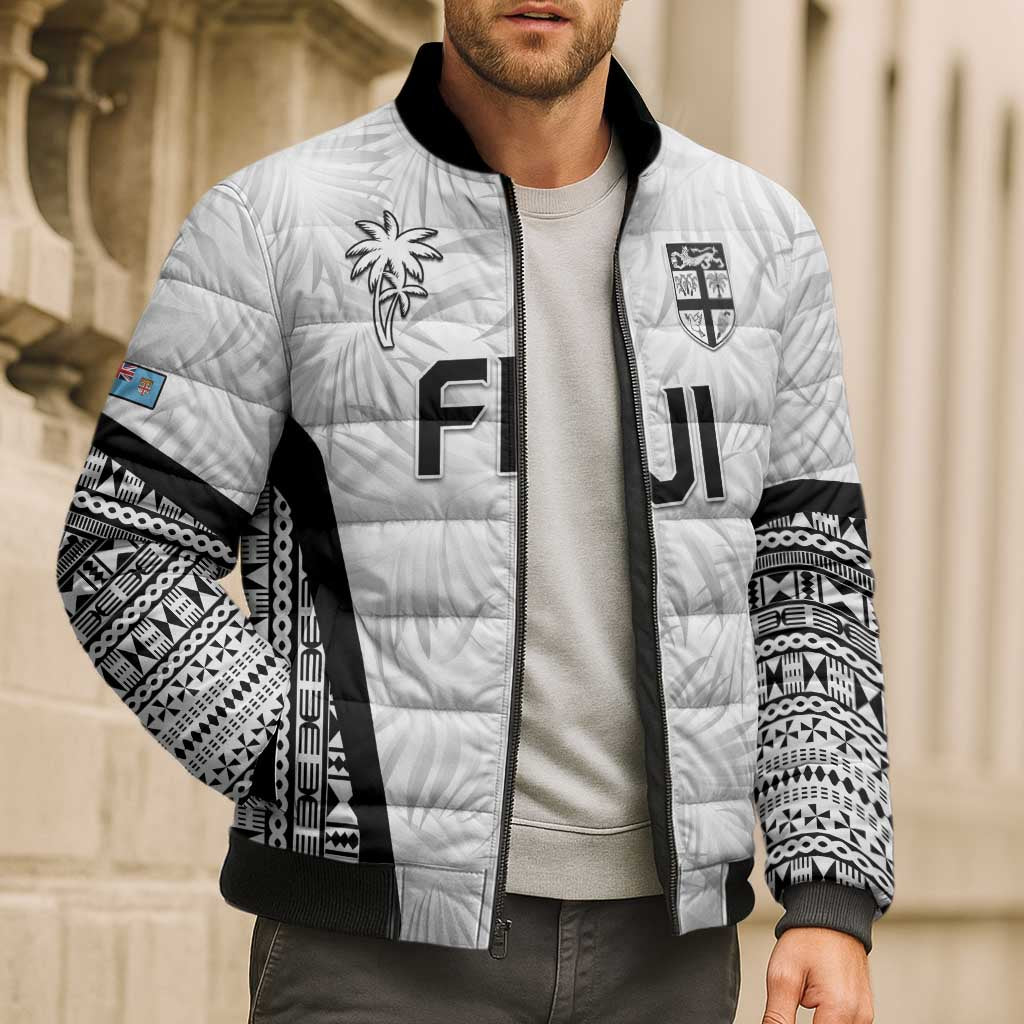 Custom Fiji 2026 Rugby Bomber Puffer Jacket Fijian Tapa Pattern LT05 - Polynesian Pride
