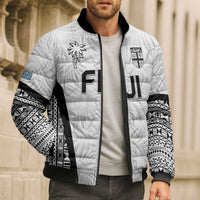 Custom Fiji 2026 Rugby Bomber Puffer Jacket Fijian Tapa Pattern LT05 - Polynesian Pride