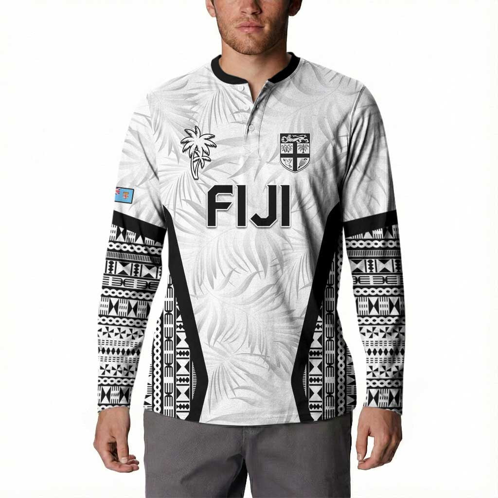 Custom Fiji 2026 Rugby Button Sweatshirt Fijian Tapa Pattern LT05 - Polynesian Pride